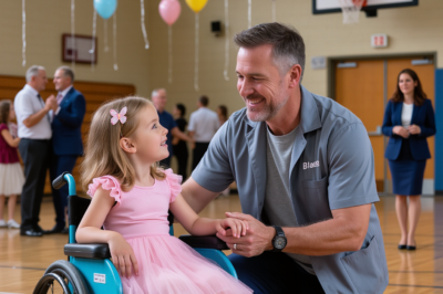 SINGLE DAD JANITOR DANCES WITH DISABLED GIRL EVERYONE IGNORED—UNAWARE HER BILLIONAIRE MOM WAS WATCHI