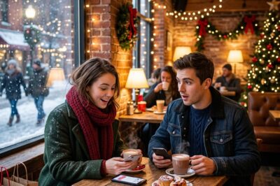 Christmas Breakdown: A Stranger Saved Her… Then They Walked Into the Café and Realized They Were Each Other’s Date