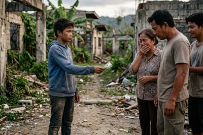 “Kicked Out, Then Forgotten for 14 Years—The Kid with a 100‑Peso Ruin Returned and Stunned Everyone”